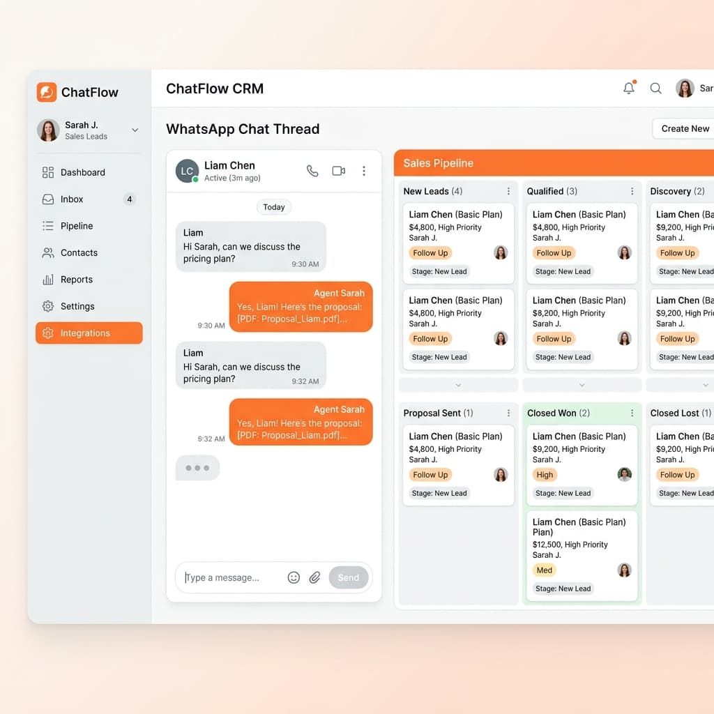 WhatsApp CRM Dashboard Overview